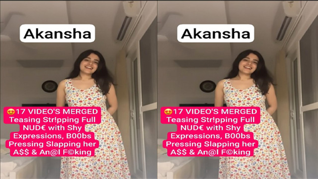 Desi NRI Girl Viral Teasing Stripping – Full Nude with Boobs Pressing – Slapping her Ass & Anal Fucking Mms Video