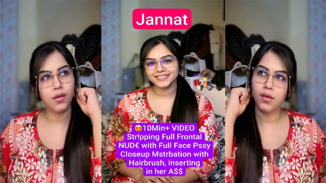 Jannat Beautiful Model Latest Premium Live – Stripping Full Frontal Nude with Full Face